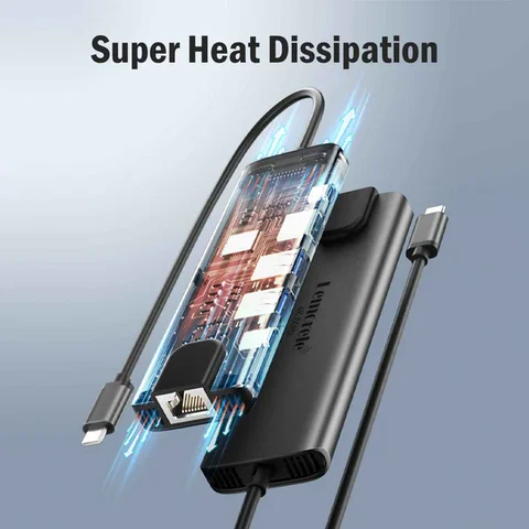 Lemorele TC44L USB-C 6-in-1 Hub with 4K HDMI & Gigabit LAN