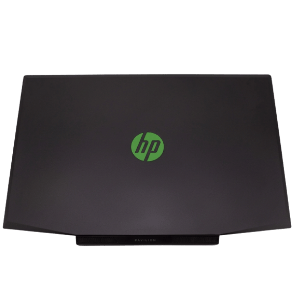 31 - Empowering Businesses: Your Premier eTIMS Integrators, Resellers, and Consultants Rear view of a black HP Pavilion monitor with a green HP logo centered on the back surface