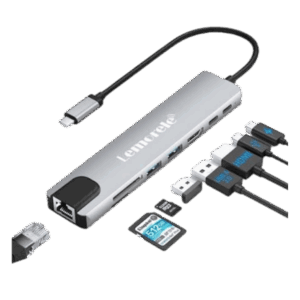 Lemorele TC19 USB-C Hub | 8-in-1 Dual 4K HDMI Docking