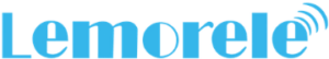 Lemorele logo: blue word 'Lemorele' with signal waves at the end.